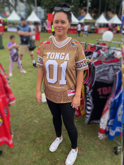 • Tonga American Football Jersy style black Ngatu