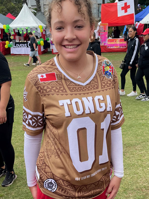 • Tonga American Football Jersy style black Ngatu