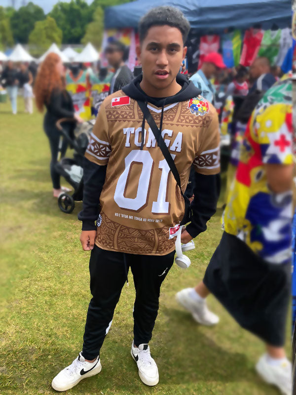 • Tonga American Football Jersy style black Ngatu