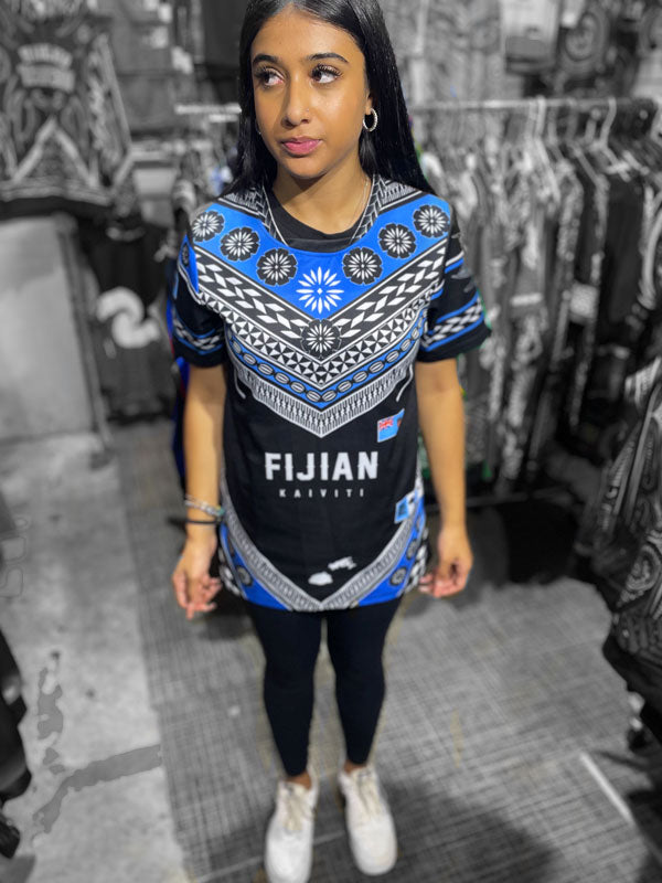 • FIijan Rugby Jersy Heritage Black Blue