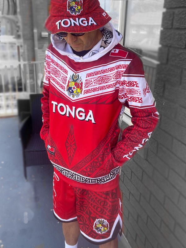 • Tonga Hoodie Chest Red V chest