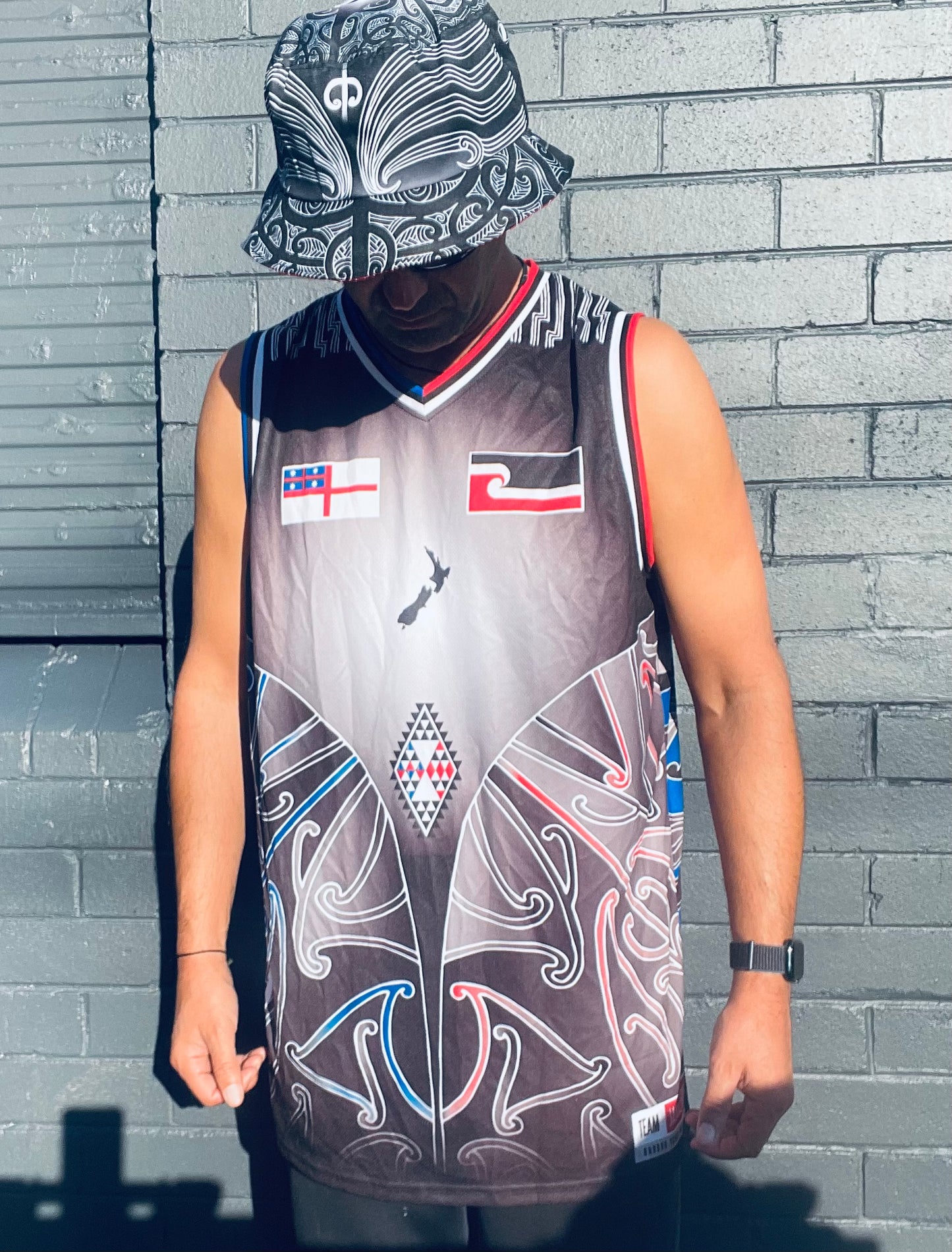Māori Tino Rangatiratanga United Tribes Basketball Singlet