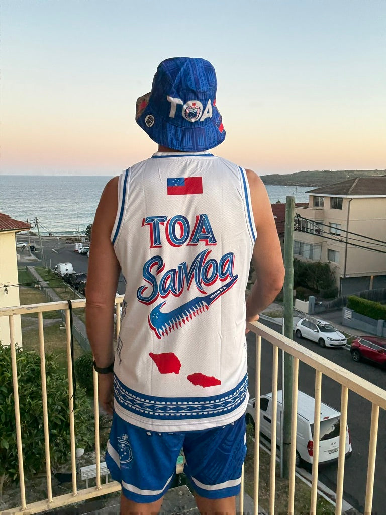 • Toa Samoa Basketball Singlet Blue front