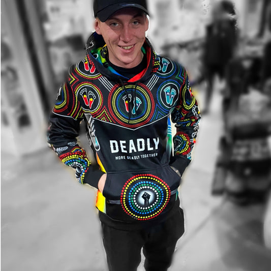 Aboriginal Deadly Indigenous hoodie ' We are more deadly together'