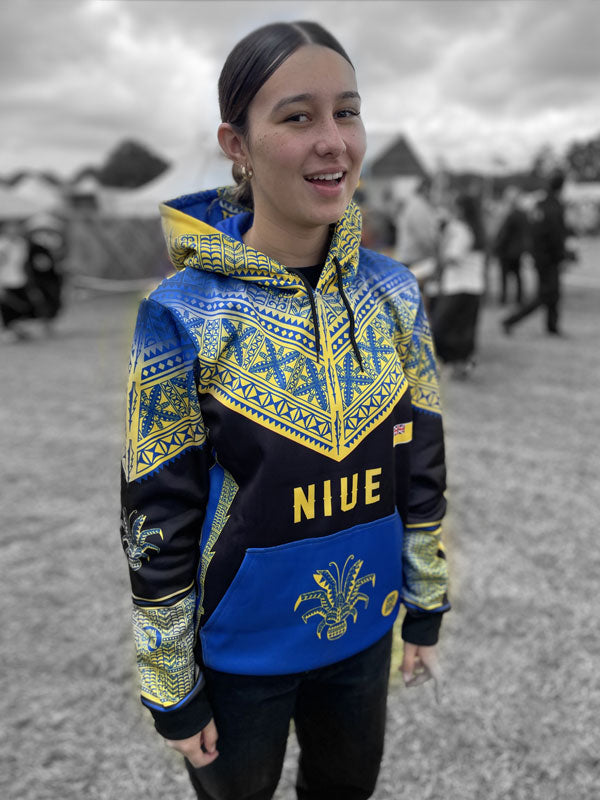 Niue Hoodie Chest V blue blk