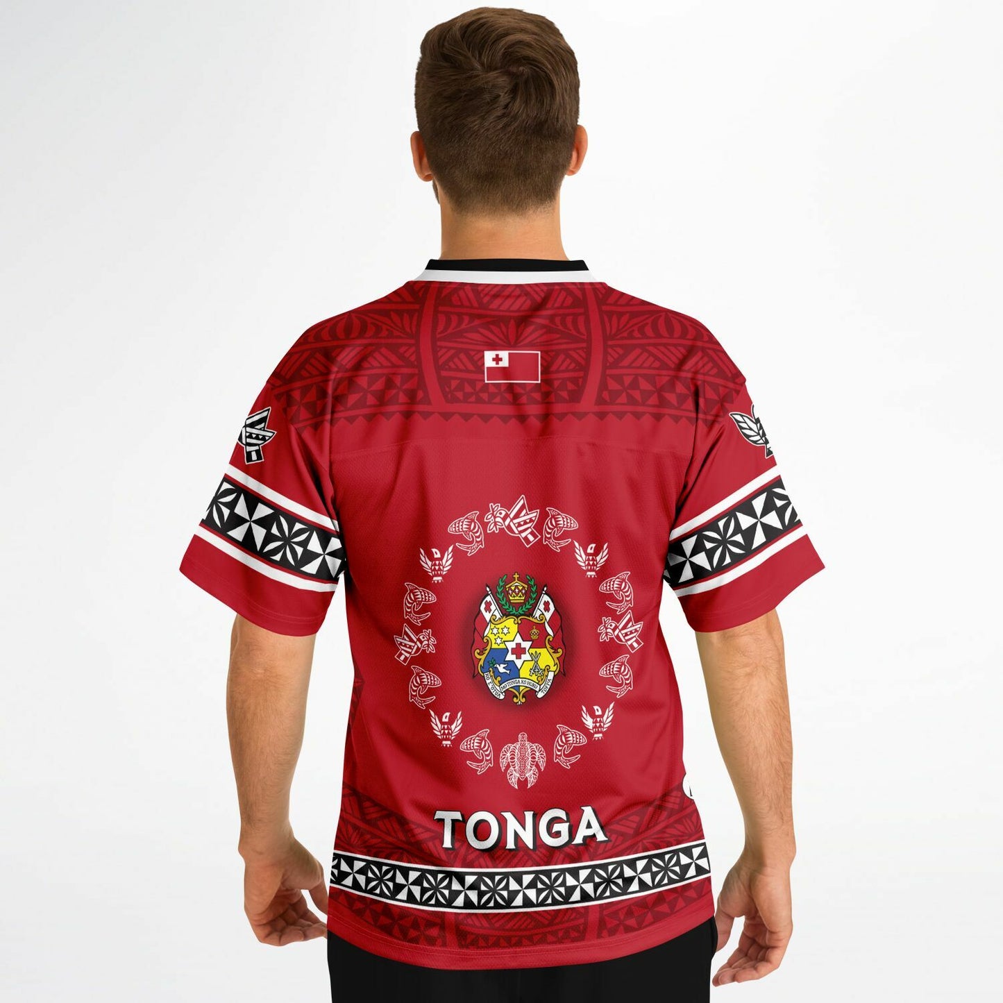 Tonga Red black Football Jersey - (price includes delivery)