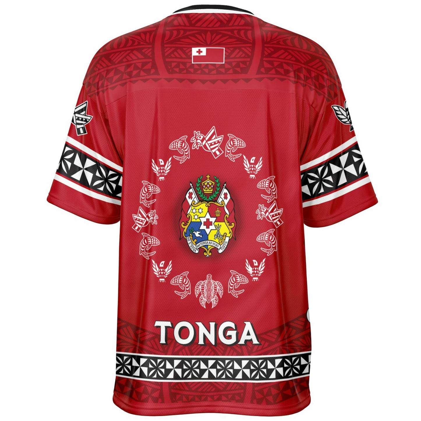 Tonga Red black Football Jersey - (price includes delivery)