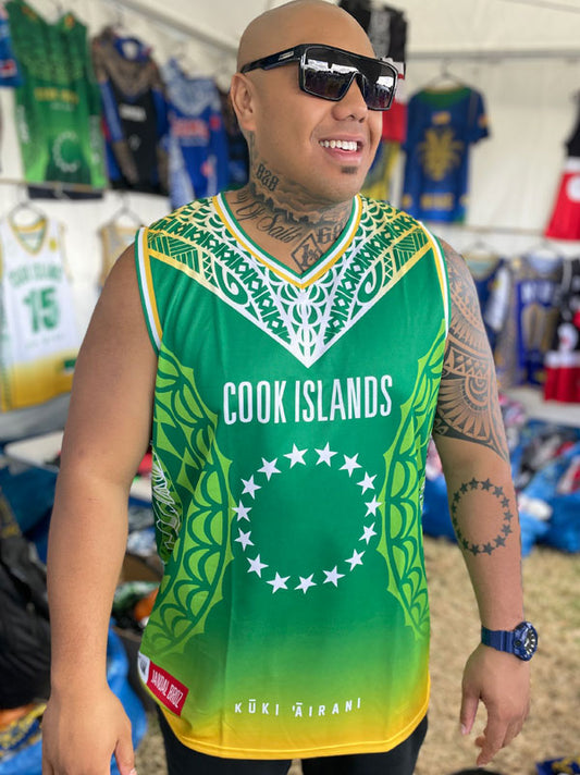 Cook Islands Kūki 'Āirani green 15 stars