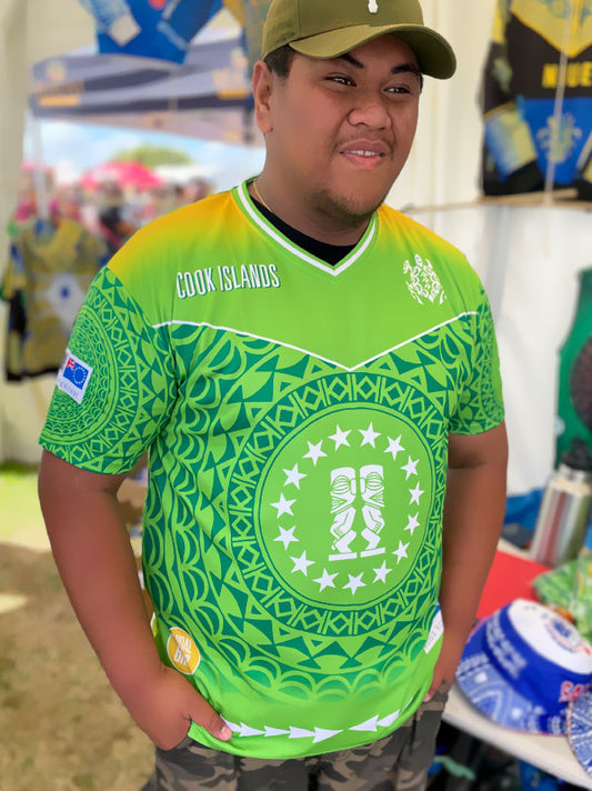 Cook Islands Kūki 'Āirani V neck Sports Shirt mens.