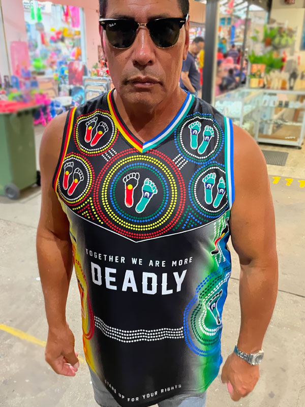 Basketbal Singlet 'Together More Deadly -Aboriginal Torres strait islanders' V