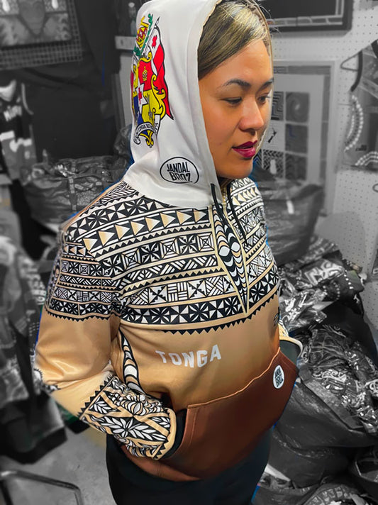 • Tonga hoodie Ngatu Gold new