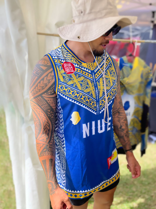 Basketball Singlet Niue Hiapo Blue V