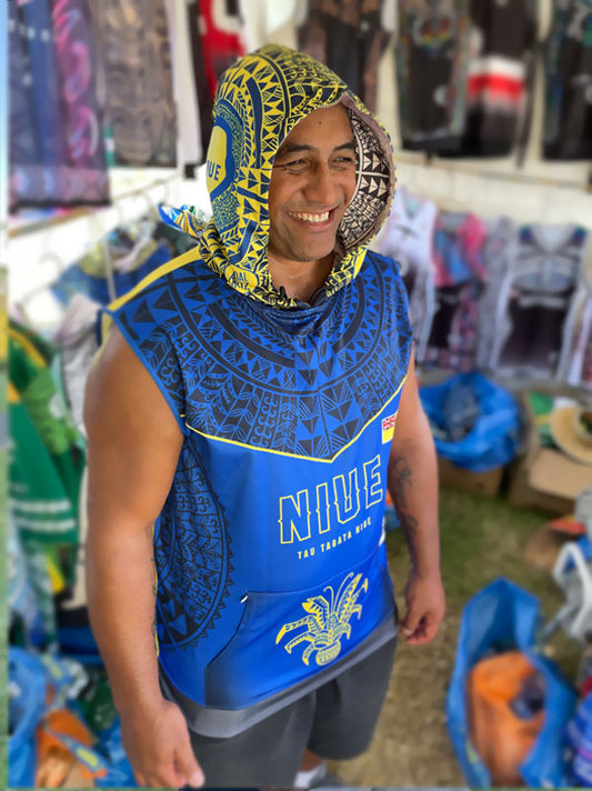 Niue Sleeveless hoodie blue uga