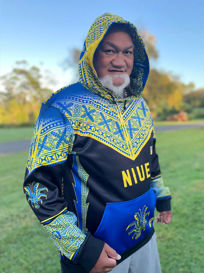 Niue Hoodie Chest V blue blk