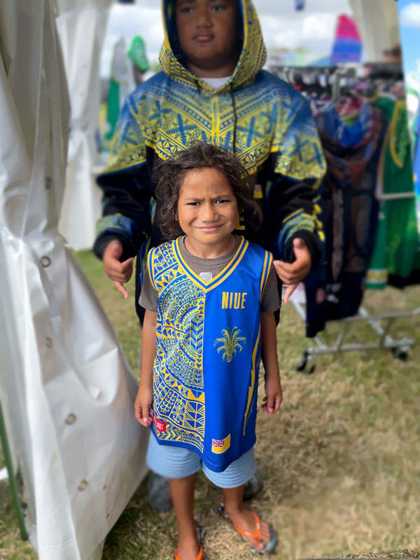 Niue Hiapo Basketball Singlet Kids