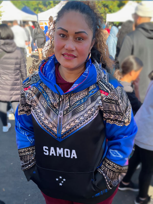 Samoa hoodie Manuia Siapo Blue red