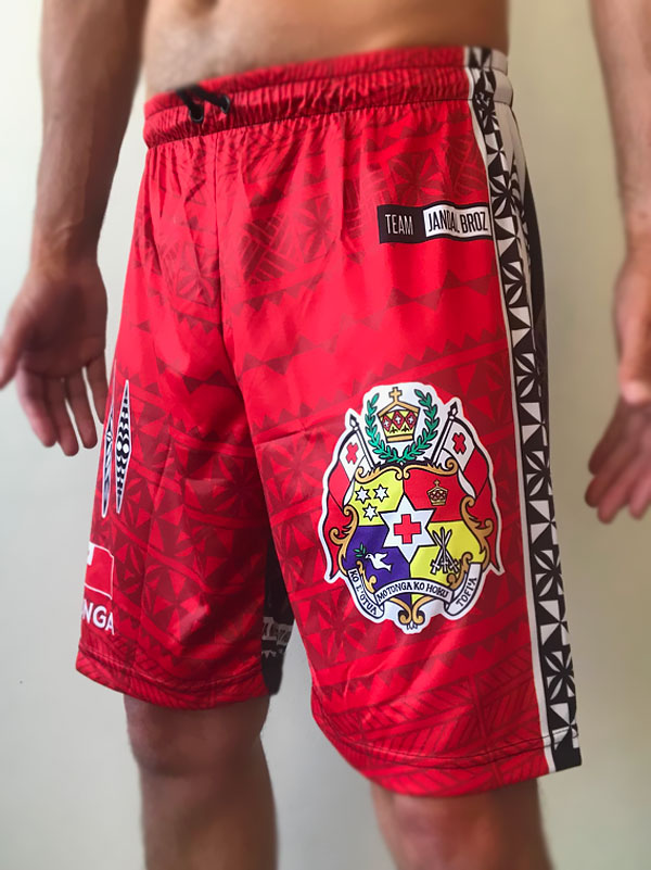 Tonga Shorts - Kingdom of Tonga - Red-longer