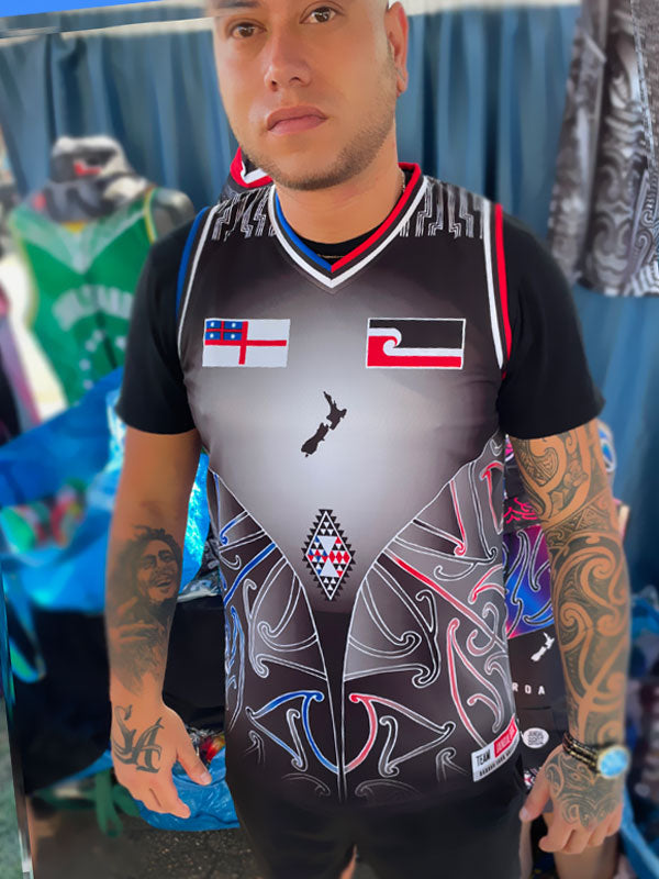 Māori Tino Rangatiratanga United Tribes Basketball Singlet