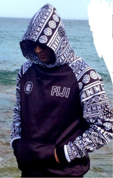 SPORTS HOODIE FIJI Black White