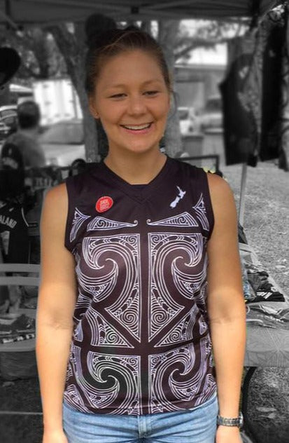 Wahine Basketball Singlet Puhoro Mangu Wairua