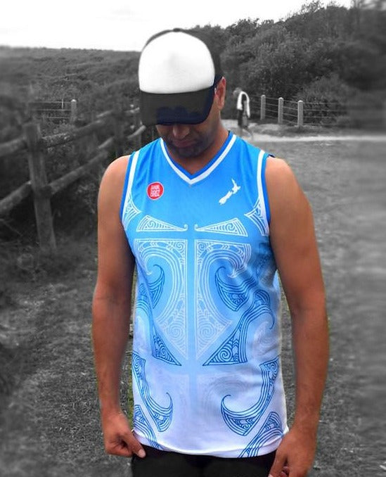 • Puhoro Sky Sea Rangi Tangaroa Maori Basketball Singlet