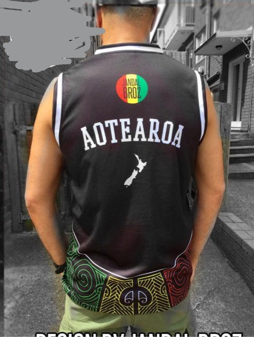 Basketball Singlet Jandal Broz Aotearoa Reggae