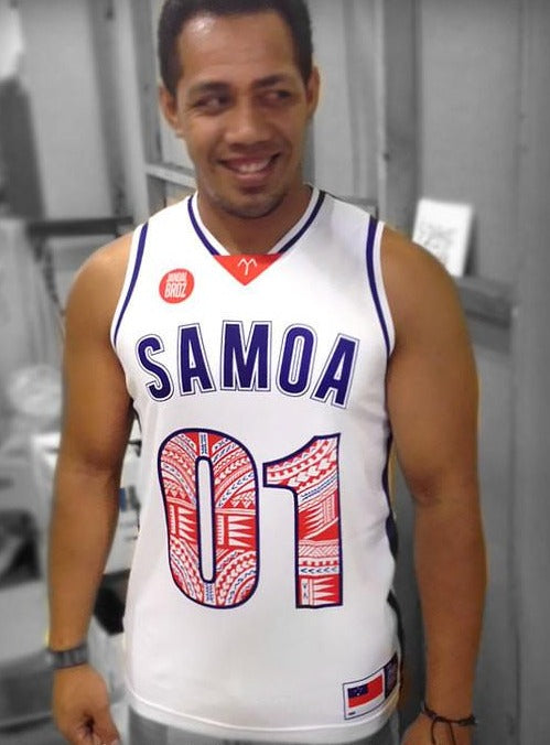 • Samoa Basketball Singlet White 01