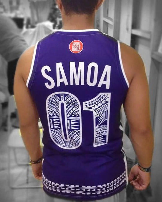 • Samoa Basketball Singlet White 01