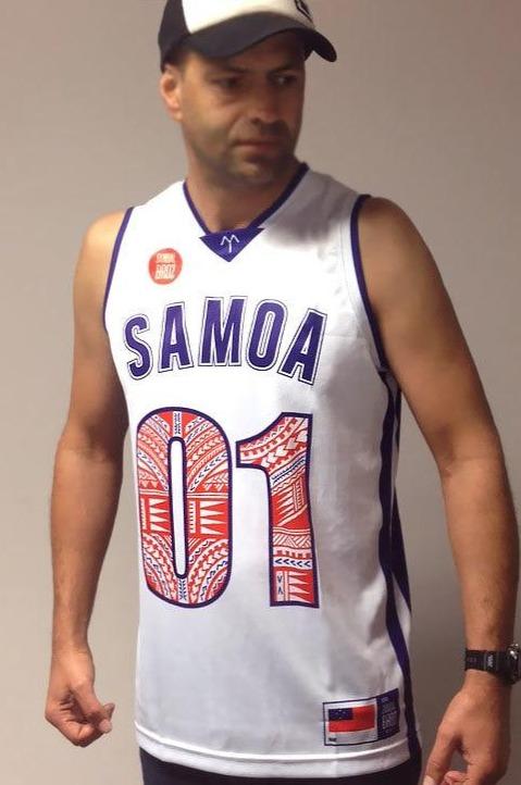 • Samoa Basketball Singlet White 01