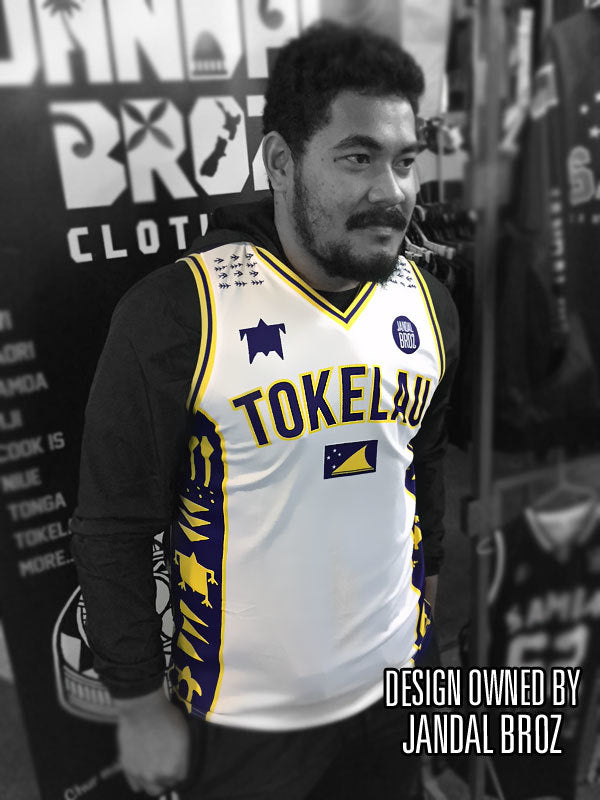 Tokelau Basketball Singlet - Tokelau mo le atua white