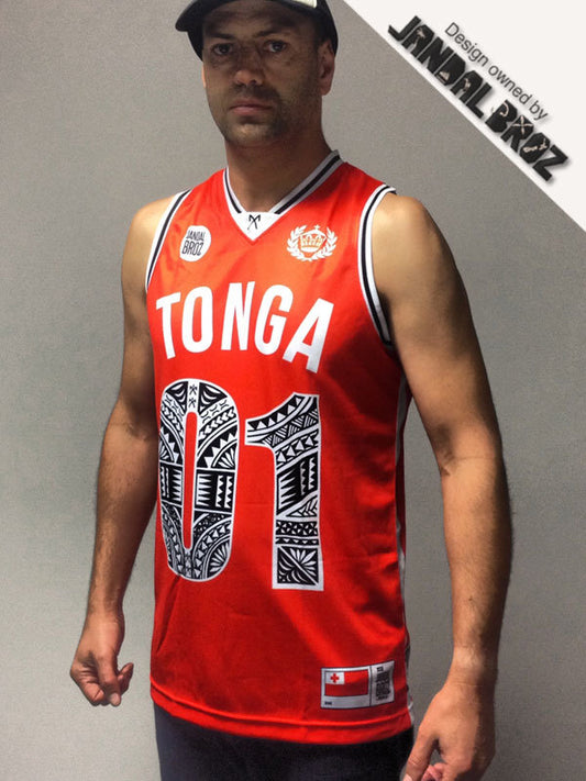 Basketball Singlet Tonga red