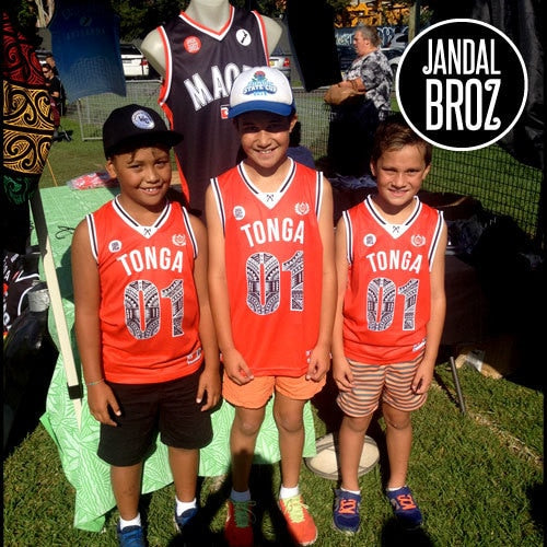 Tonga Kids Youth Basketball singlet red 01