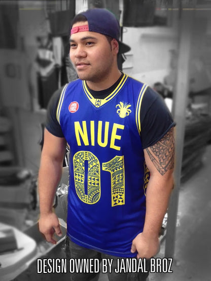Niue Basketball Singlet- Blue 01