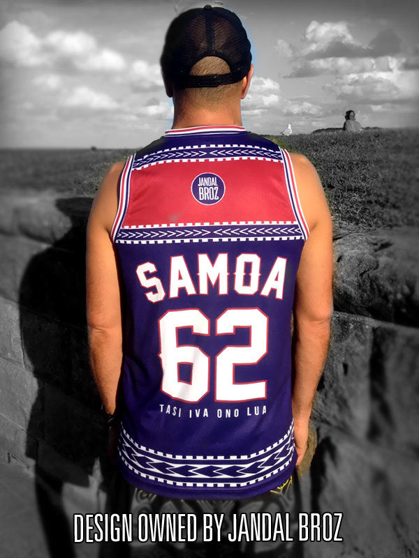 • Samoa Basketball Singlet red blue Manu Samoa