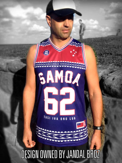 • Samoa Basketball Singlet red blue Manu Samoa