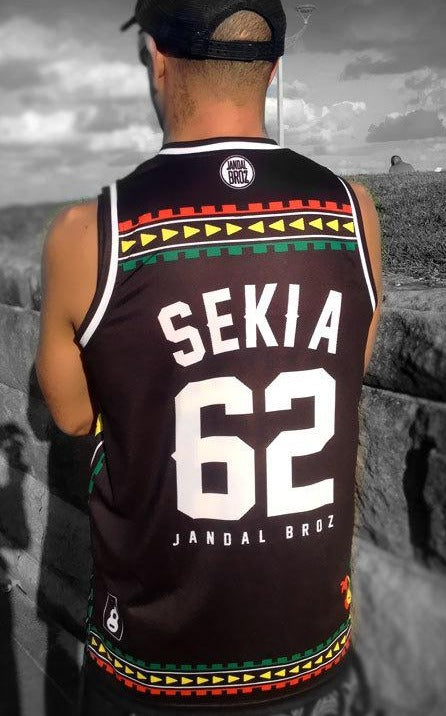 Basketball Singlet Samoa Tatau Reggae Black