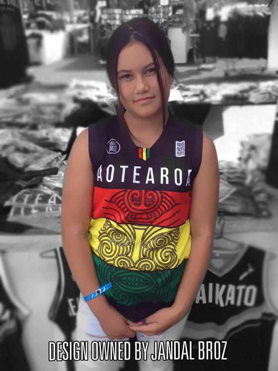 Basketball Singlet Aotearoa Reggae Ta Moko Youth
