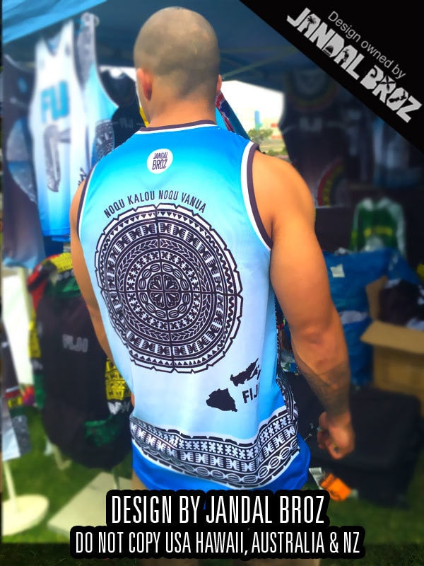• Fiji Vest Basketball Singlet white round 2019