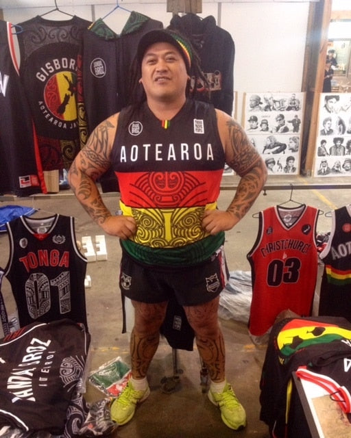 -Basketball Singlet Aotearoa Reggae Ta Moko