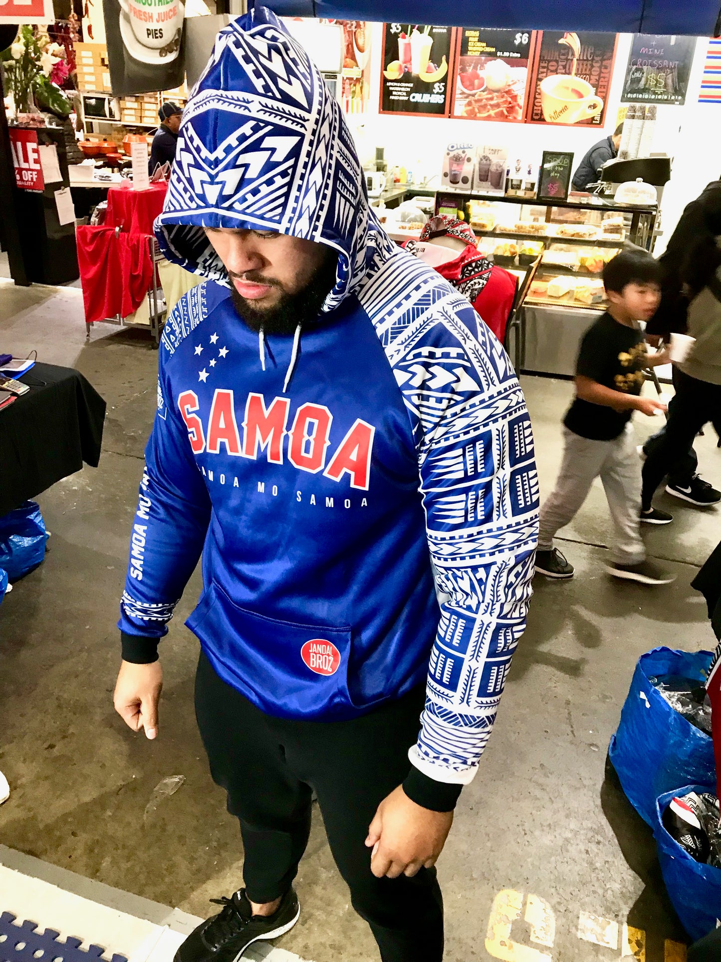 • Samoa Hoodie 'Samoa Mo Samoa' Blue arm