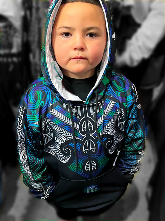 Māori Kids Hoodie Tangaroa