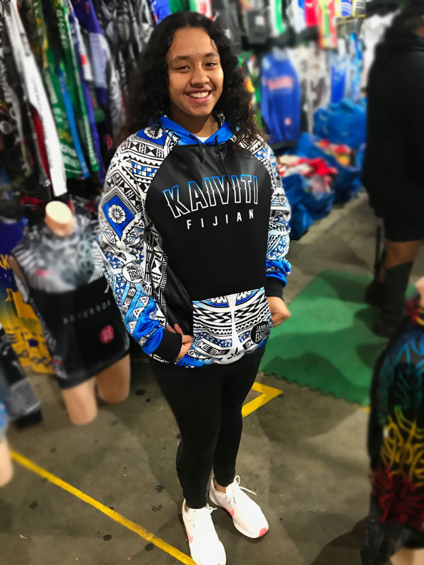 FIJIAN hoodie - Blue Masi