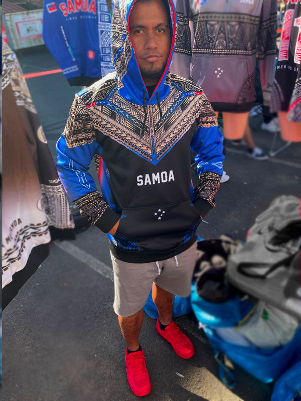 Samoa hoodie Manuia Siapo Blue red