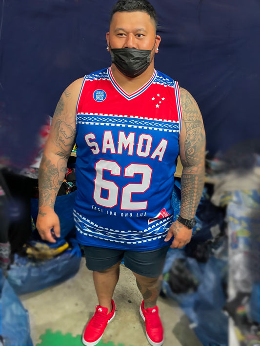 • Samoa Basketball Singlet red blue Manu Samoa