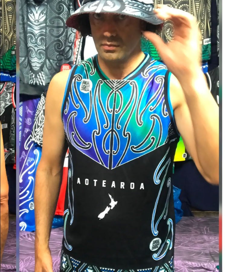 Basketball Singlet Aotearoa Tangaroa Taniko