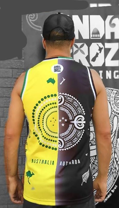 • Half Kiwis & Aussie Basketbal Singlet