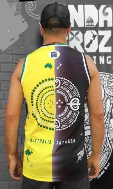 • Half Kiwis & Aussie Basketbal Singlet