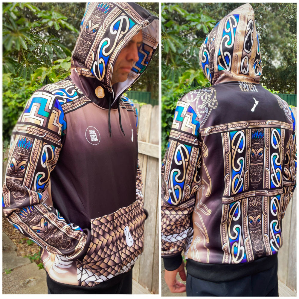 • Whakairo Parauri Arms Māori Hoodie