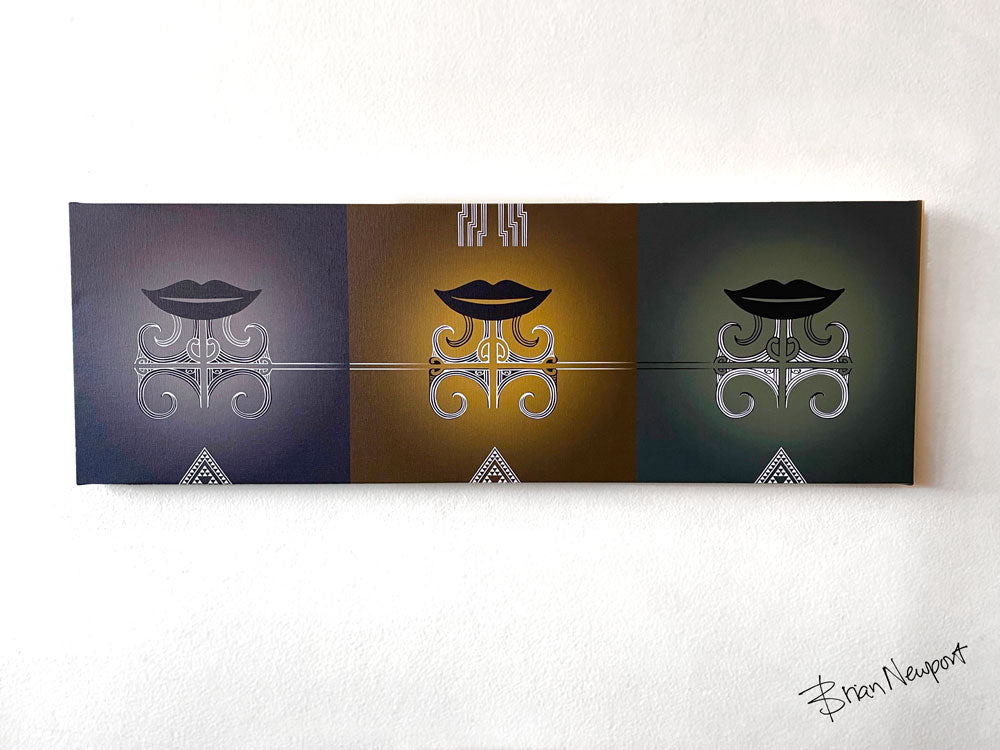 Ta Moko kauae - Mana Wahine Whakataukī - Rangatiratanga - Maori art Canvas 90x30cm