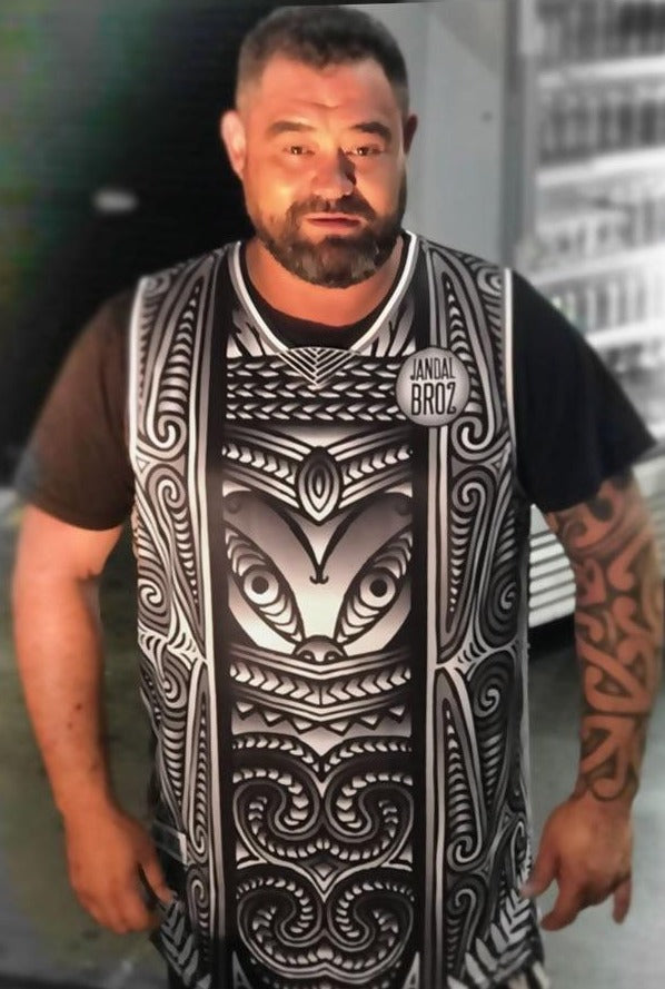 • Taiaha Pango & Ma Maori Basketball Singlet